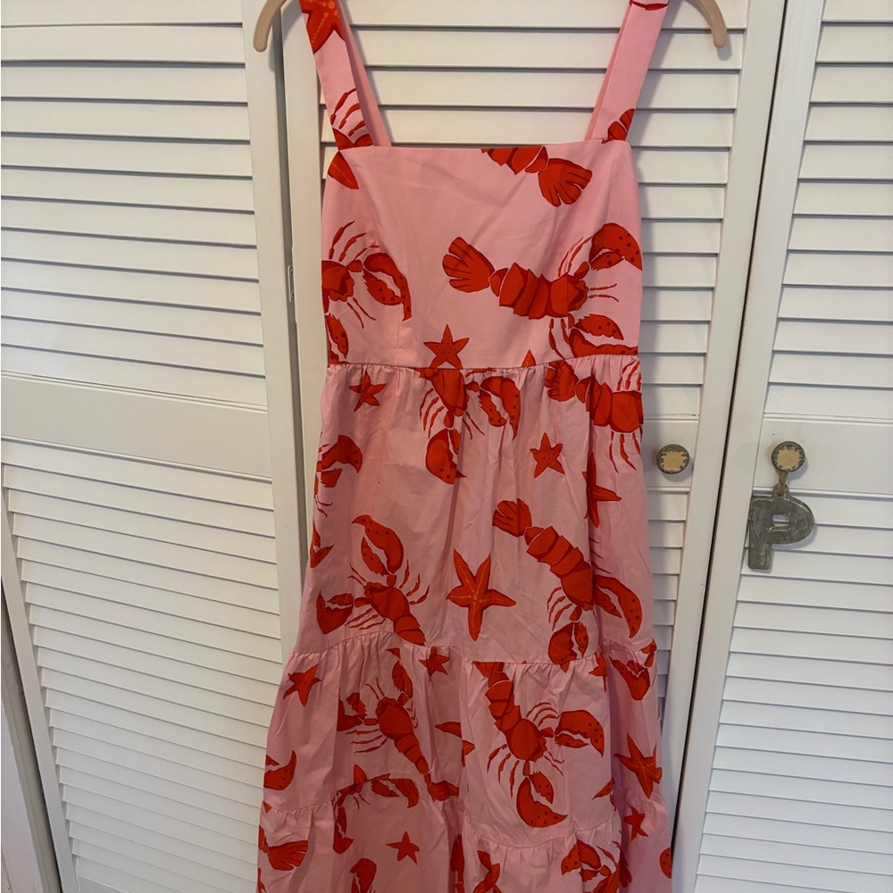 J Crew Lobster midi dress 6P